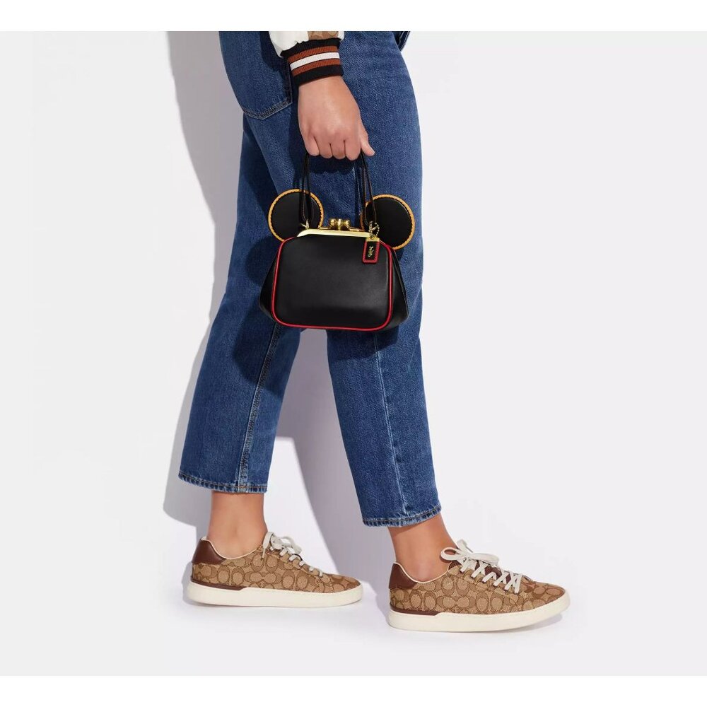 SOLD Coach X Disney Mickey Mouse Keith Haring Double Kisslock Leather Crossbody - Picture 5 of 11